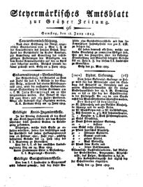 Steyermärkisches Amtsblatt zur Grätzer Zeitung 18250618 Seite: 1