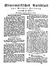 Steyermärkisches Amtsblatt zur Grätzer Zeitung 18250621 Seite: 1