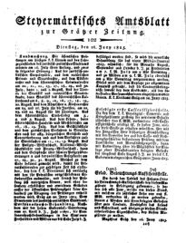 Steyermärkisches Amtsblatt zur Grätzer Zeitung 18250628 Seite: 1