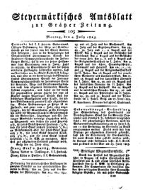 Steyermärkisches Amtsblatt zur Grätzer Zeitung 18250704 Seite: 1