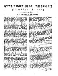 Steyermärkisches Amtsblatt zur Grätzer Zeitung 18250711 Seite: 1