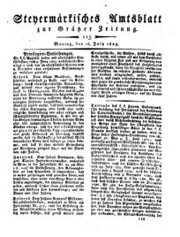 Steyermärkisches Amtsblatt zur Grätzer Zeitung 18250718 Seite: 1