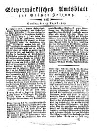 Steyermärkisches Amtsblatt zur Grätzer Zeitung 18250813 Seite: 1