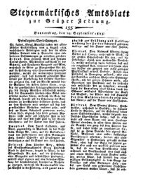 Steyermärkisches Amtsblatt zur Grätzer Zeitung 18250929 Seite: 1