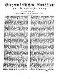 Steyermärkisches Amtsblatt zur Grätzer Zeitung 18251006 Seite: 1