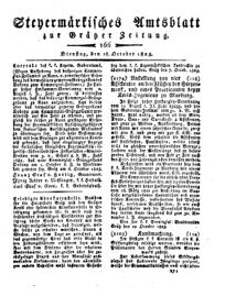 Steyermärkisches Amtsblatt zur Grätzer Zeitung 18251018 Seite: 1