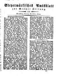 Steyermärkisches Amtsblatt zur Grätzer Zeitung 18251029 Seite: 1