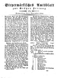 Steyermärkisches Amtsblatt zur Grätzer Zeitung 18251103 Seite: 1