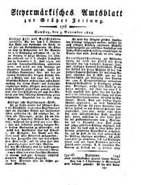 Steyermärkisches Amtsblatt zur Grätzer Zeitung 18251105 Seite: 1