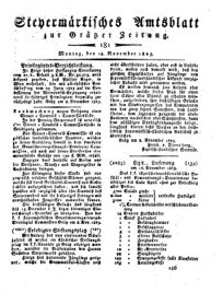 Steyermärkisches Amtsblatt zur Grätzer Zeitung 18251114 Seite: 1