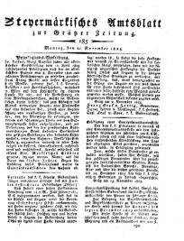 Steyermärkisches Amtsblatt zur Grätzer Zeitung 18251121 Seite: 1