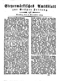 Steyermärkisches Amtsblatt zur Grätzer Zeitung 18251210 Seite: 1