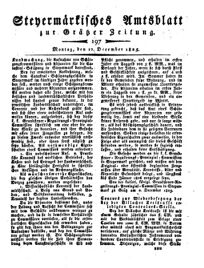 Steyermärkisches Amtsblatt zur Grätzer Zeitung 18251212 Seite: 1