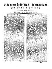 Steyermärkisches Amtsblatt zur Grätzer Zeitung 18251227 Seite: 1