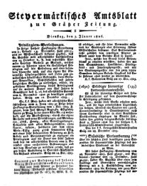 Steyermärkisches Amtsblatt zur Grätzer Zeitung 18260103 Seite: 1