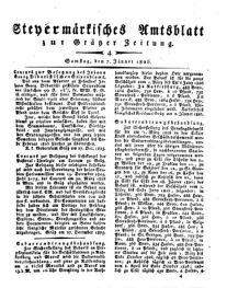 Steyermärkisches Amtsblatt zur Grätzer Zeitung 18260107 Seite: 1