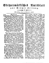 Steyermärkisches Amtsblatt zur Grätzer Zeitung 18260110 Seite: 1