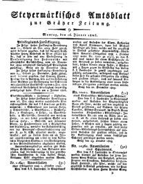 Steyermärkisches Amtsblatt zur Grätzer Zeitung 18260116 Seite: 1