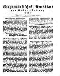 Steyermärkisches Amtsblatt zur Grätzer Zeitung 18260121 Seite: 1