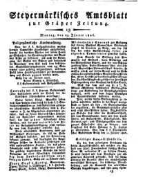 Steyermärkisches Amtsblatt zur Grätzer Zeitung 18260123 Seite: 1