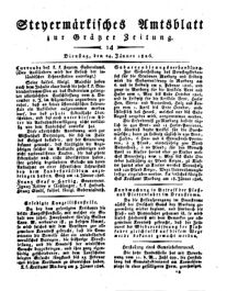 Steyermärkisches Amtsblatt zur Grätzer Zeitung 18260124 Seite: 1