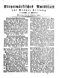 Steyermärkisches Amtsblatt zur Grätzer Zeitung 18260130 Seite: 1