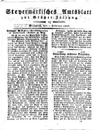 Steyermärkisches Amtsblatt zur Grätzer Zeitung 18260201 Seite: 1