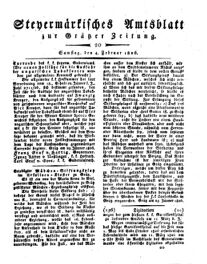 Steyermärkisches Amtsblatt zur Grätzer Zeitung 18260204 Seite: 1