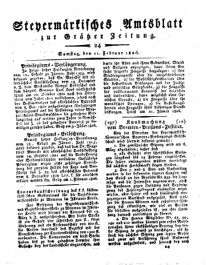 Steyermärkisches Amtsblatt zur Grätzer Zeitung 18260211 Seite: 1