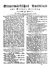 Steyermärkisches Amtsblatt zur Grätzer Zeitung 18260221 Seite: 1