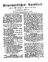 Steyermärkisches Amtsblatt zur Grätzer Zeitung 18260225 Seite: 1