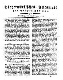 Steyermärkisches Amtsblatt zur Grätzer Zeitung 18260228 Seite: 1