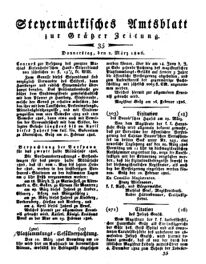 Steyermärkisches Amtsblatt zur Grätzer Zeitung 18260302 Seite: 1