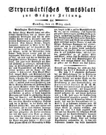 Steyermärkisches Amtsblatt zur Grätzer Zeitung 18260318 Seite: 1