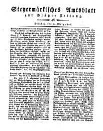 Steyermärkisches Amtsblatt zur Grätzer Zeitung 18260321 Seite: 1