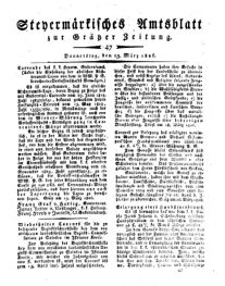 Steyermärkisches Amtsblatt zur Grätzer Zeitung 18260323 Seite: 1