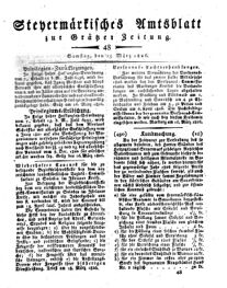 Steyermärkisches Amtsblatt zur Grätzer Zeitung 18260325 Seite: 1