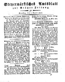 Steyermärkisches Amtsblatt zur Grätzer Zeitung 18260401 Seite: 1