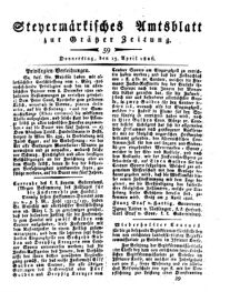 Steyermärkisches Amtsblatt zur Grätzer Zeitung 18260413 Seite: 1