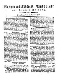 Steyermärkisches Amtsblatt zur Grätzer Zeitung 18260418 Seite: 1