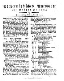 Steyermärkisches Amtsblatt zur Grätzer Zeitung 18260420 Seite: 1