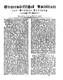 Steyermärkisches Amtsblatt zur Grätzer Zeitung 18260425 Seite: 1