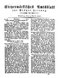 Steyermärkisches Amtsblatt zur Grätzer Zeitung 18260429 Seite: 1