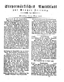 Steyermärkisches Amtsblatt zur Grätzer Zeitung 18260509 Seite: 1