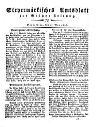 Steyermärkisches Amtsblatt zur Grätzer Zeitung 18260511 Seite: 1