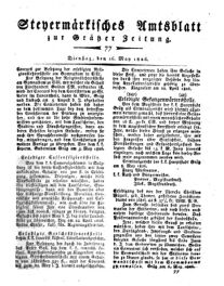 Steyermärkisches Amtsblatt zur Grätzer Zeitung 18260516 Seite: 1