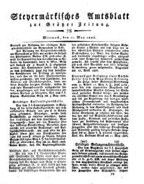 Steyermärkisches Amtsblatt zur Grätzer Zeitung 18260517 Seite: 1