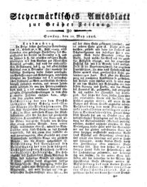 Steyermärkisches Amtsblatt zur Grätzer Zeitung 18260520 Seite: 1