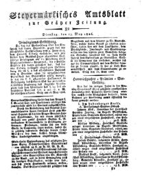 Steyermärkisches Amtsblatt zur Grätzer Zeitung 18260523 Seite: 1