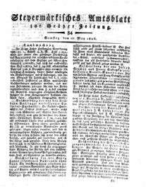 Steyermärkisches Amtsblatt zur Grätzer Zeitung 18260527 Seite: 1